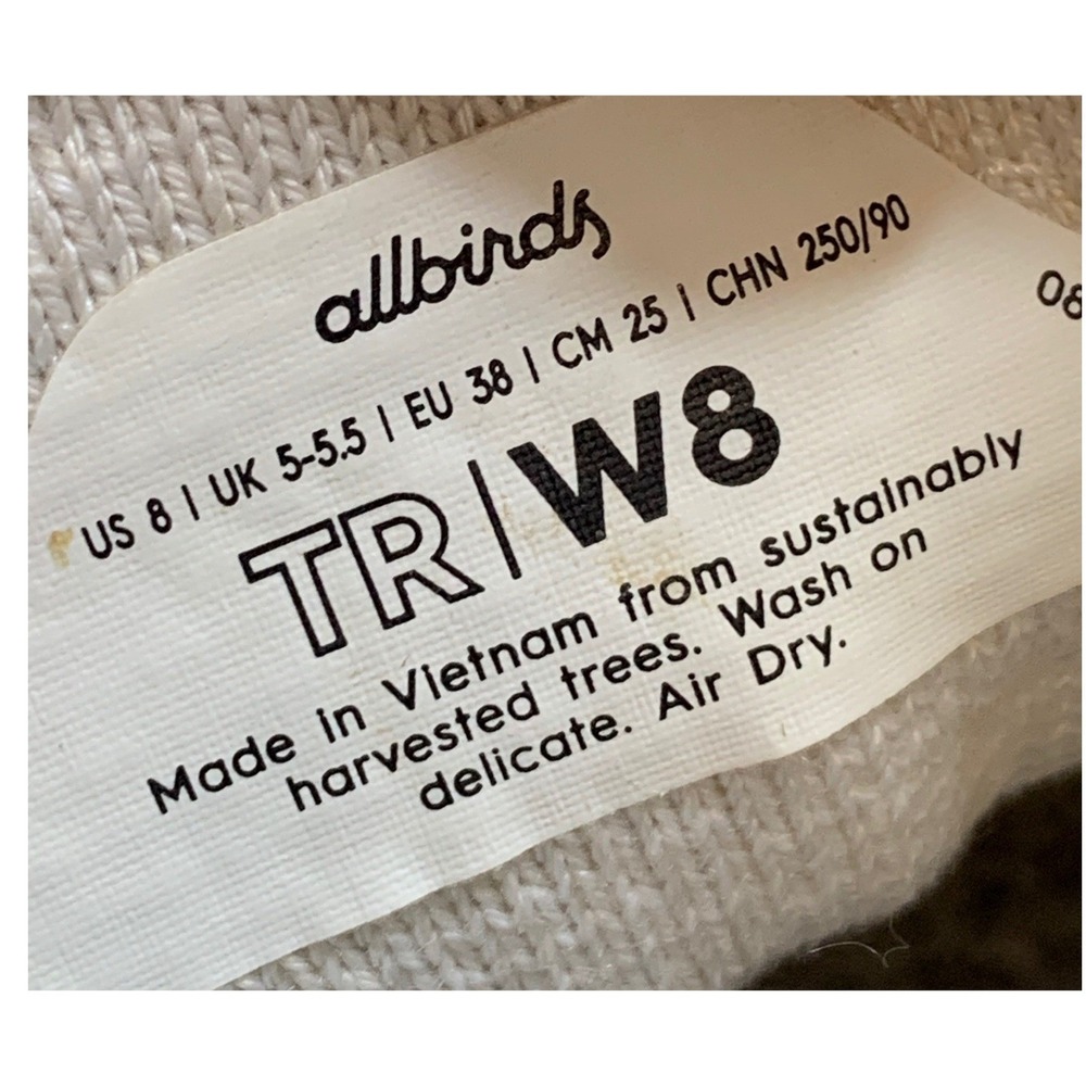 Allbirds Tree Runners Women's Cream White Sustainable Mesh Sneakers 8 Low Top - Picture 7 of 10